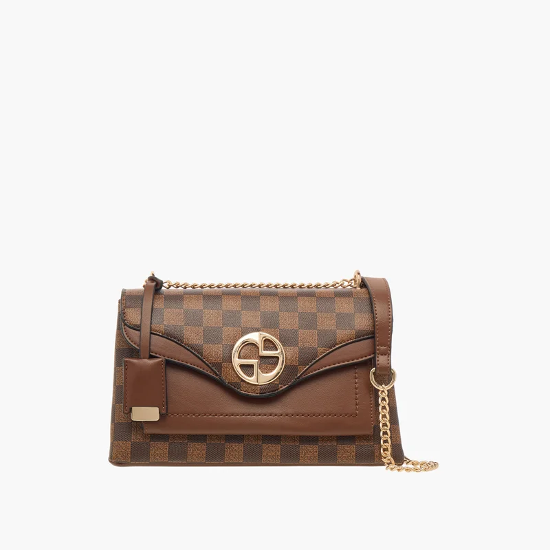 ساشا Sasha Brown Checked Crossbody Bag for Women